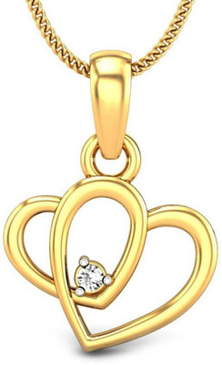 20% OFF on Candere Gerica Rhodium Plated 18K Diamond Yellow Gold Pendant