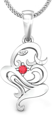 19% OFF on Candere Vakratunda 14K Ruby, Diamond White Gold Pendant
