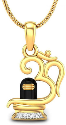 Candere Shiv Ling OM 18K Diamond Yellow Gold Pendant