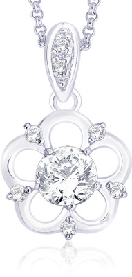 31% OFF on Peora Feminine Flower Rhodium Plated Sterling Silver Pendant