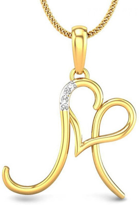 19% OFF on Candere M Love Rhodium Plated 14K Diamond Yellow Gold Pendant