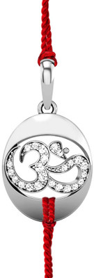 Candere Netra Om Diamond Rhodium Plated 14K White Gold Pendant
