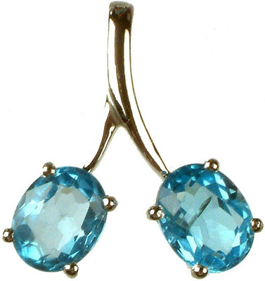 Exotic India Twin Topaz Sterling Silver Pendant