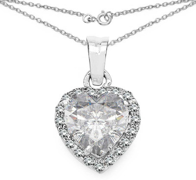 66% OFF on BridalMe Heart Shape Rhodium Plated Cubic Zirconia Sterling Silver Pendant 66% OFF on BridalMe Heart Shape Rhodium Plated Cubic Zirconia Sterling Silver Pendant
