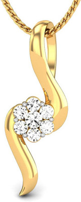 19% OFF on Candere Shining Star Diamond Rhodium Plated 14K Yellow Gold Pendant
