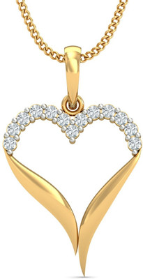 15% OFF on KuberBox Incredible Heart 18K Yellow Gold Plated Diamond Gold Pendant