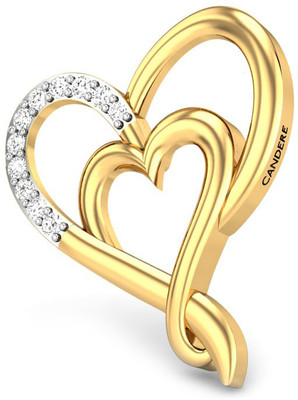 Candere Ishika Diamond Rhodium Plated 14K Yellow Gold Pendant