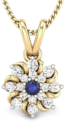 19% OFF on Candere Sparkling Rhodium Plated Yellow Gold Pendant