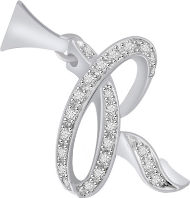 50% OFF on Ciemme Valentine NEW Collection 0.46 CT Initial R Alphabet Cubic Zirconia Sterling Silver Pendant