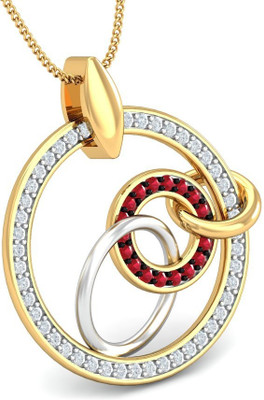 20% OFF on Aurobliss.com Interlinked 18K Cubic Zirconia Yellow Gold Pendant