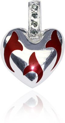 Exxotic Jewelz Stunning Heart Rhodium Plated Silver Pendant