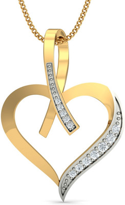KuberBox Love Bouquet 18K Yellow Gold Plated Diamond Gold Pendant