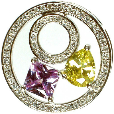 Exotic India Marvel Zircon Sterling Silver Pendant