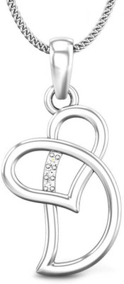 19% OFF on Candere D Love Rhodium Plated 18K Diamond White Gold Pendant
