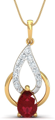 25% OFF on KuberBox First Affection 14K Diamond, Ruby Gold Pendant
