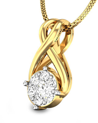 20% OFF on Candere Bluebell Diamond Rhodium Plated 14K Yellow Gold Pendant
