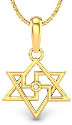 Candere Swastika 18K Diamond Yellow Gold Pendant Candere Swastika 18K Diamond Yellow Gold Pendant