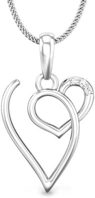 19% OFF on Candere V Love Rhodium Plated 18K Diamond White Gold Pendant