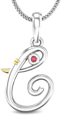 20% OFF on Candere Initial C Vakratunda 18K Ruby White Gold Pendant