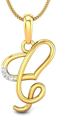 19% OFF on Candere G Love Rhodium Plated 14K Diamond Yellow Gold Pendant