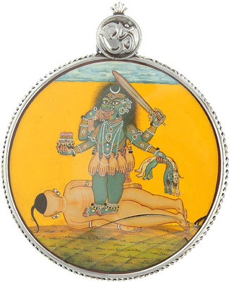 Exotic India Goddess Bhadrakali Sterling Silver Pendant