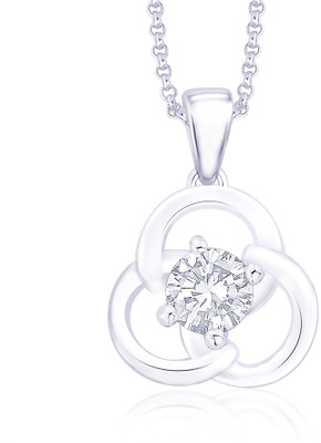 31% OFF on Peora Floral Trinity Solitaire Rhodium Plated Sterling Silver Pendant