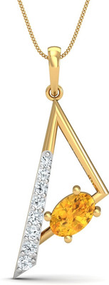 25% OFF on KuberBox Martinet 14K Diamond, Citrine Gold Pendant