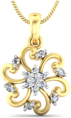 30% OFF on KuberBox Karma Chakra 18K Diamond Yellow Gold Pendant