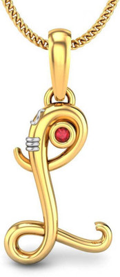 20% OFF on Candere Initial L Vakratunda 14K Ruby Yellow Gold Pendant
