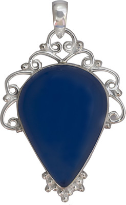 Exotic India Designer Chalcedony Sterling Silver Pendant