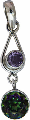 Exotic India Mystic Amethyst Sterling Silver Pendant