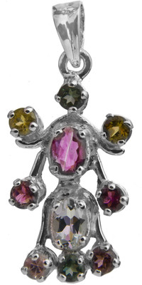 Exotic India Designer Tourmaline Sterling Silver Pendant
