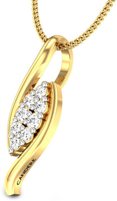 20% OFF on Candere Lily Aster Diamond Rhodium Plated 14K Yellow Gold Pendant