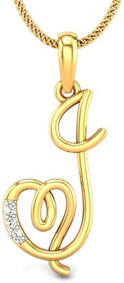 19% OFF on Candere J Love Rhodium Plated 18K Diamond Yellow Gold Pendant