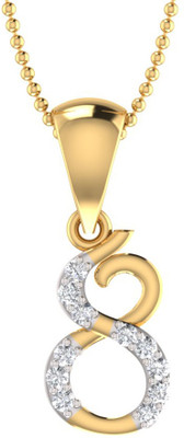 30% OFF on Bright Fashion Numbers Collection 18K Yellow Gold Plated Sterling Silver Pendant
