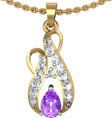 70% OFF on Suvarnadeep Rossy Yellow Gold Plated Zircon Sterling Silver Pendant