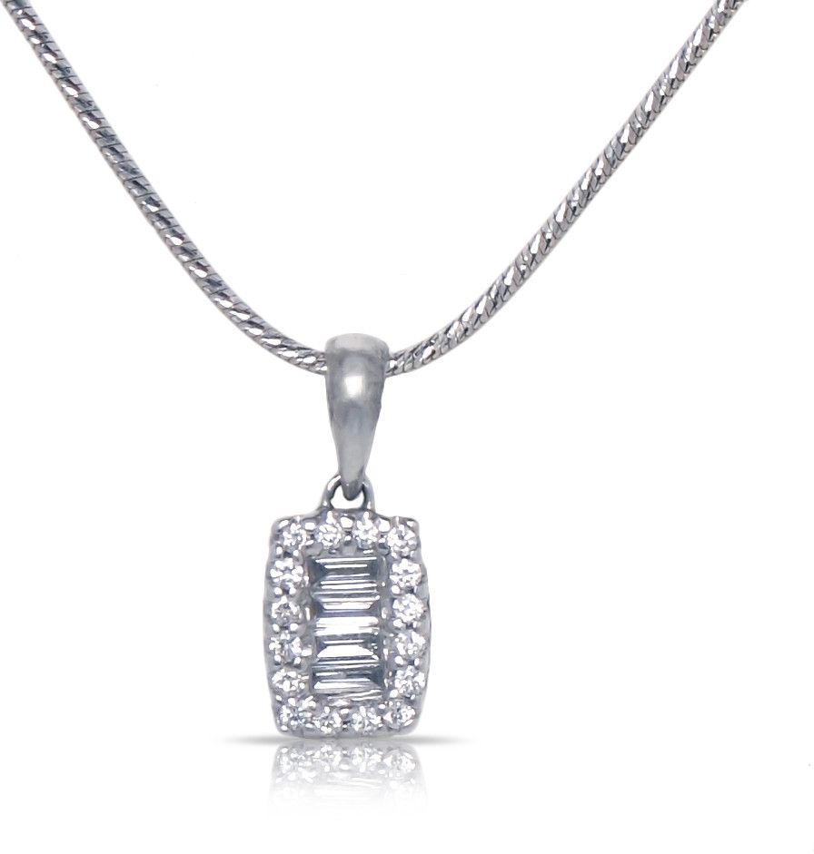 Punjab Jewellers 18K White Gold Plated 18K Diamond Gold Pendant Price