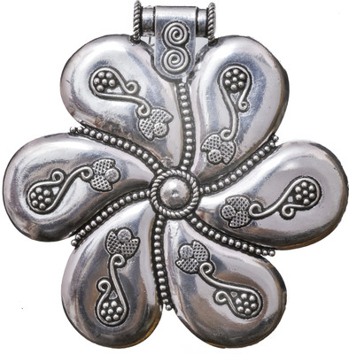 Exotic India Twirling Flower with Granulation work Sterling Silver Pendant
