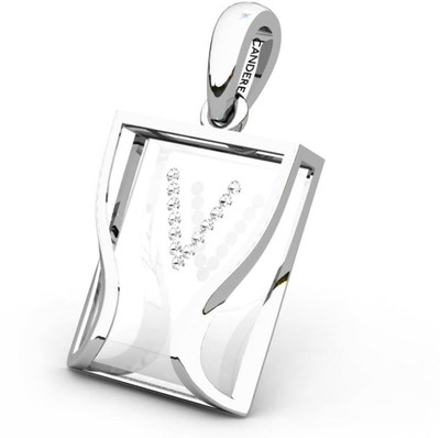 20% OFF on Candere The Initial V 18K Diamond White Gold Pendant