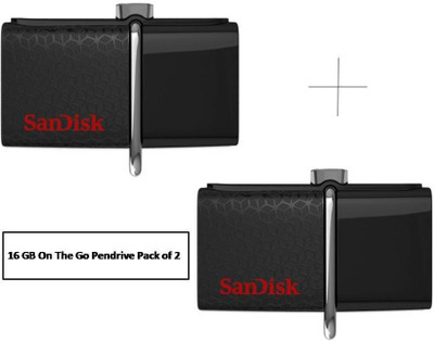 SanDisk On-The-Go ( Combo ) 16 GB  Pen Drive (Black) 