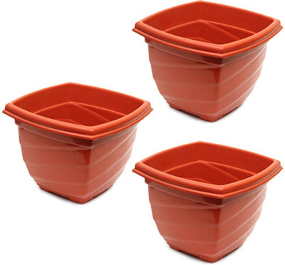 Natures Plus Home Garden Plant Container Set Pack of 3, Plastic Natures Plus Home Garden Plant Container Set Pack of 3, Plastic