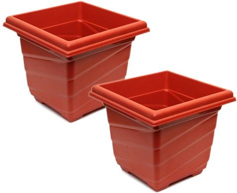 Natures Plus Home Garden Plant Container Set Pack of 2, Plastic Natures Plus Home Garden Plant Container Set Pack of 2, Plastic