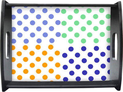 71% OFF on Sajawathomes Colorfull Polka Dot Pattern Printed Wood Tray Multicolor, Pack of 1