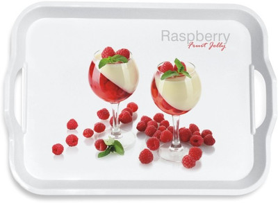 Milton Orient Medium Raspberry Printed Melamine Tray Set Multicolor, Pack of 2