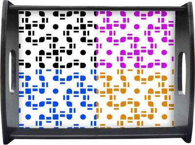 71% OFF on Sajawathomes Colored Zigzag Pattern Printed Wood Tray Multicolor, Pack of 1