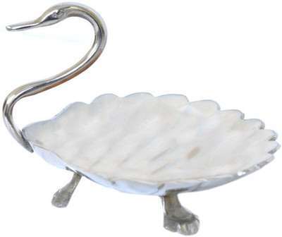 25% OFF on VarEesha White Duck Silver Enamelled Serving Solid Silver Plated, Aluminium Dish White, Silver, Pack of 1