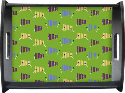 71% OFF on Sajawathomes Green Background Beautiful Pattern Printed Wood Tray Multicolor, Pack of 1