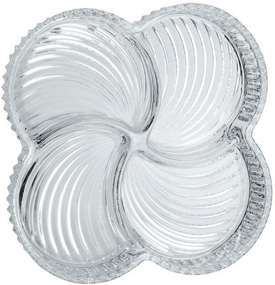 Borgonovo Compartment Engraved Glass Tray Clear, Pack of 1 Borgonovo Compartment Engraved Glass Tray Clear, Pack of 1