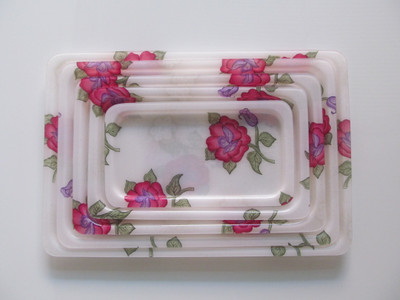 37% OFF on Chhajer Handicraft Royal Trays Printed Plastic Tray Set Multicolor, Pack of 5