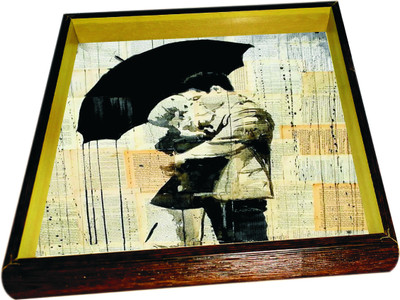 53% OFF on Panache Serves Hammered Wood Tray Multicolor, Pack of 1